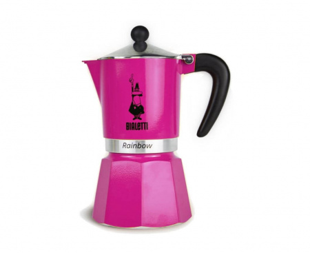 Гейзерная кофеварка Rainbow, 5012, на 3 чашки, фуксия, Bialetti