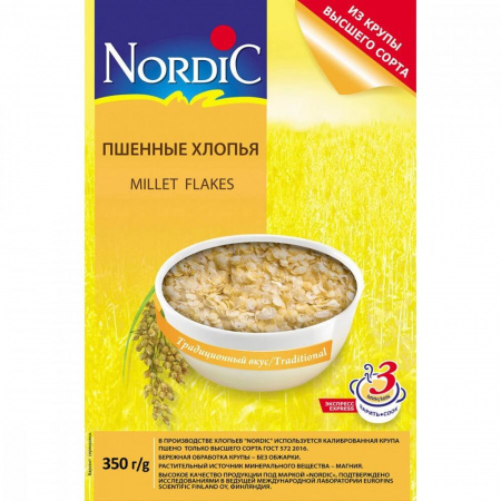 Хлопья Nordic "Пшенные", 350 гр