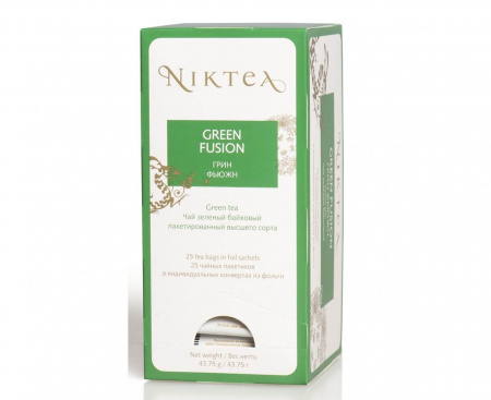 Чай зеленый Green Fusion (Грин Фьюжн), 25 пак., Niktea