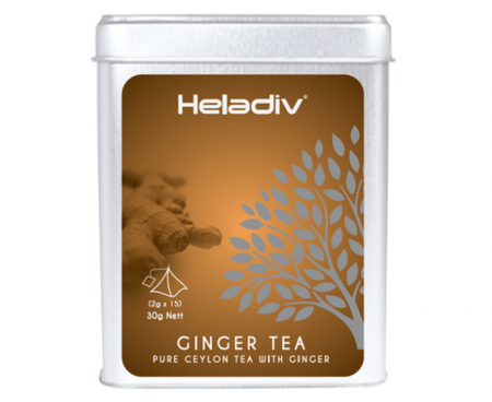 Чай черный TIN PYRAMID GINGER TEA, 15 пирамидок, Heladiv