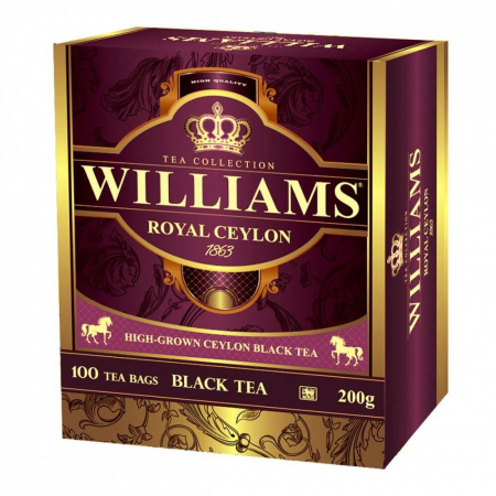Чай Williams - "Royal Ceylon", черный, 100 пакетиков
