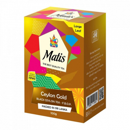 Чай Matis "Золото Цейлона", чёрный, 100гр