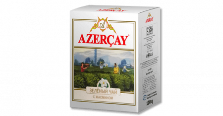 Чай Азерчай, листовой зеленый с жасмином, 100 гр