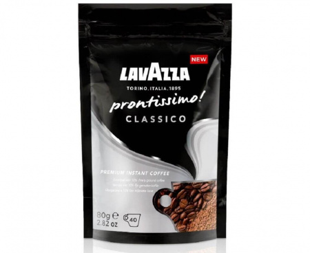 Кофе растворимый сублимированный Prontissimo Classico, в/у 80 г, Lavazza