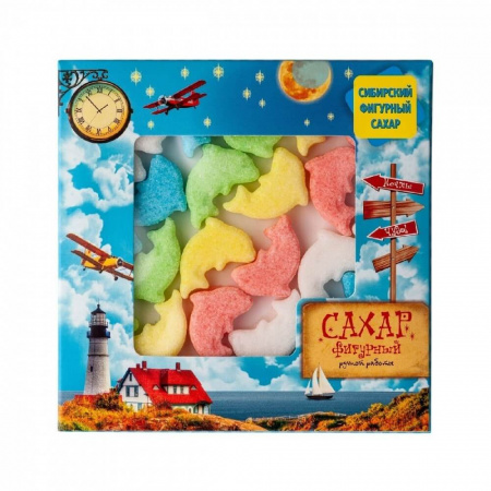 Сахар Сибирский Фигурный Сахар "Дельфинчики цветные", 250 гр