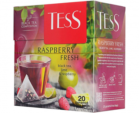 Чай черный Raspberry Fresh, 20 пирамидок, Tess