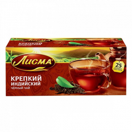 Чай Лисма "Крепкий", черный, 25 пакетиков