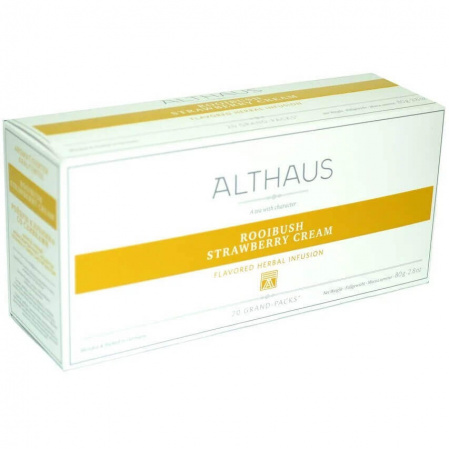 Чай Althaus "Rooibush Strawberry Cream", травяной, 20 пакетиков Grand Pack