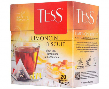 Чай фруктовый Limoncini Biscuit, 20 пирамидок, Tess