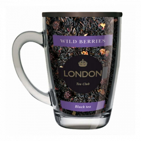 Чай London Tea Club "Wild Berries", черный листовой с ягодами в стеклянной кружке, 70 гр