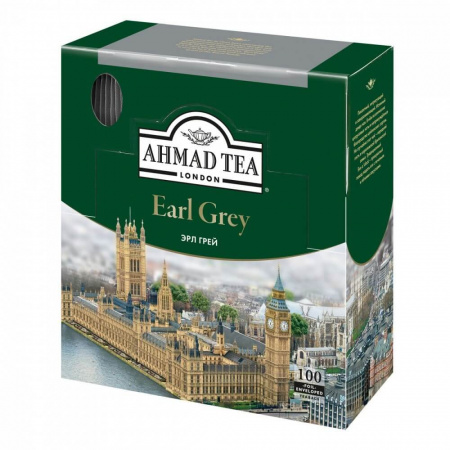 Чай Ahmad "Earl Grey", черный с бергамотом, 100 пакетиков