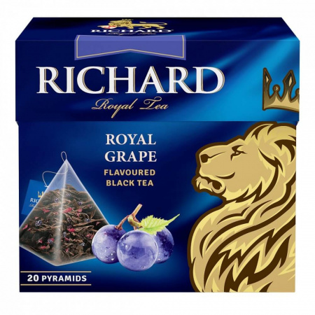 Чай Richard "Royal Grape", черный с виноградом, 20 пирамидок