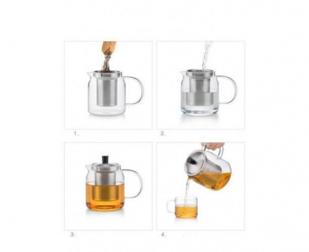 Заварочный чайник 700 мл, линия STAINLESS STEEL INFUSER, SAMADOYO