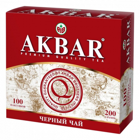 Чай Akbar "Классическая Серия", черный, 100 пакетиков