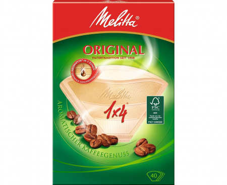 Фильтры бумажные для заваривания кофе Original, 1х4/40, коричневые, Melitta